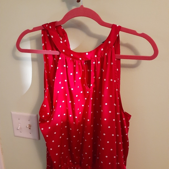 INC Top Halter Pink Polkadots keyhole neck L - Picture 4 of 4